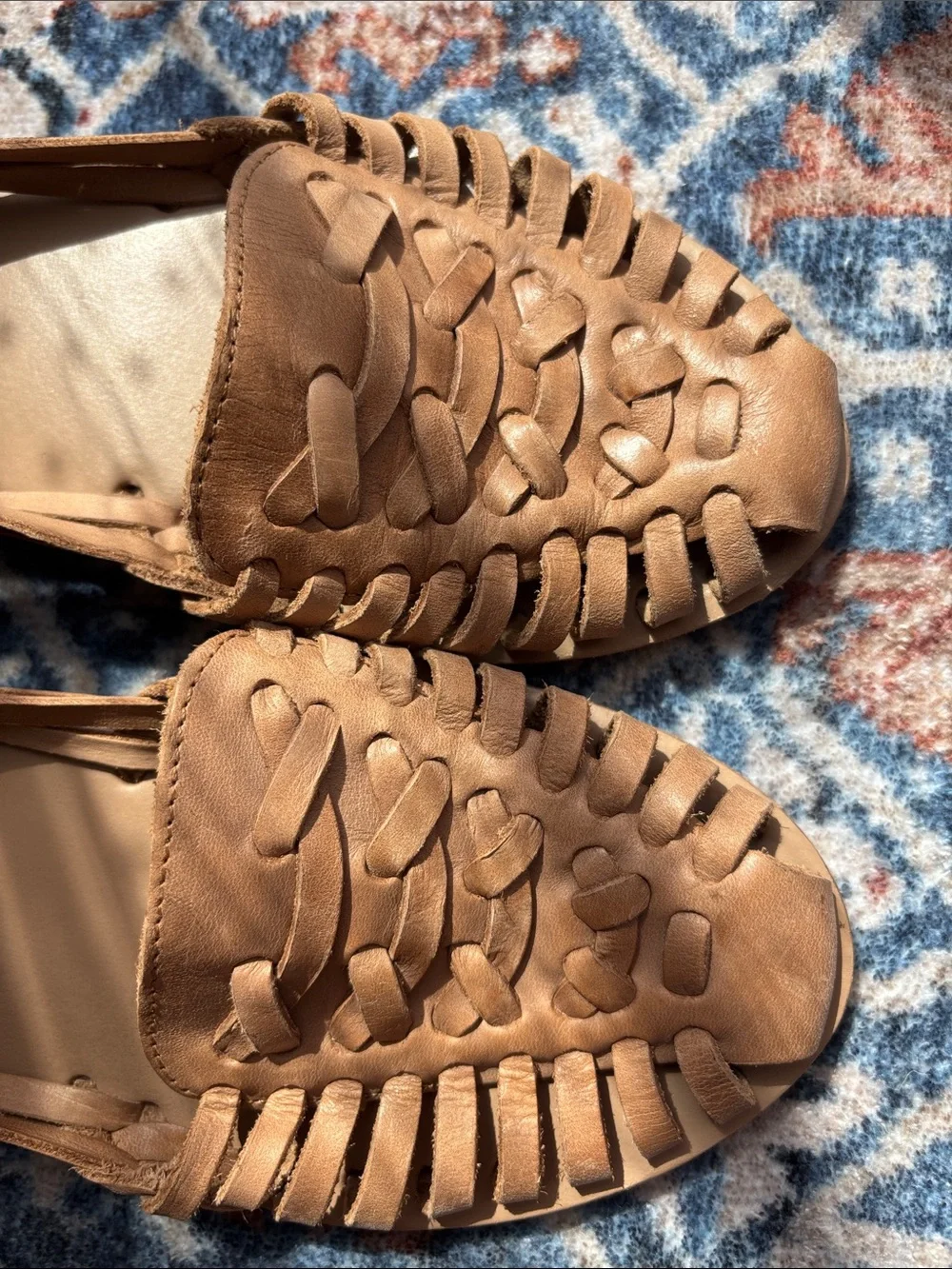 Nisolo Woven Leather Flats in Tan